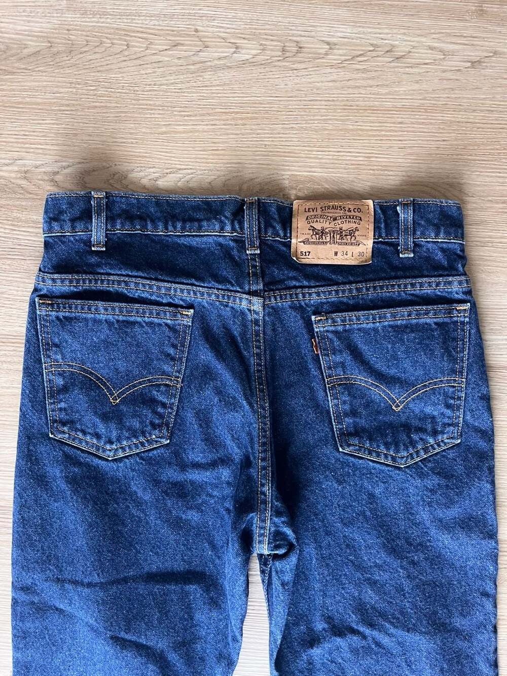 Vintage, Orange Tab 517 Levi’s, Made in USA, Bootcut, Western, Dark Wash,34x30